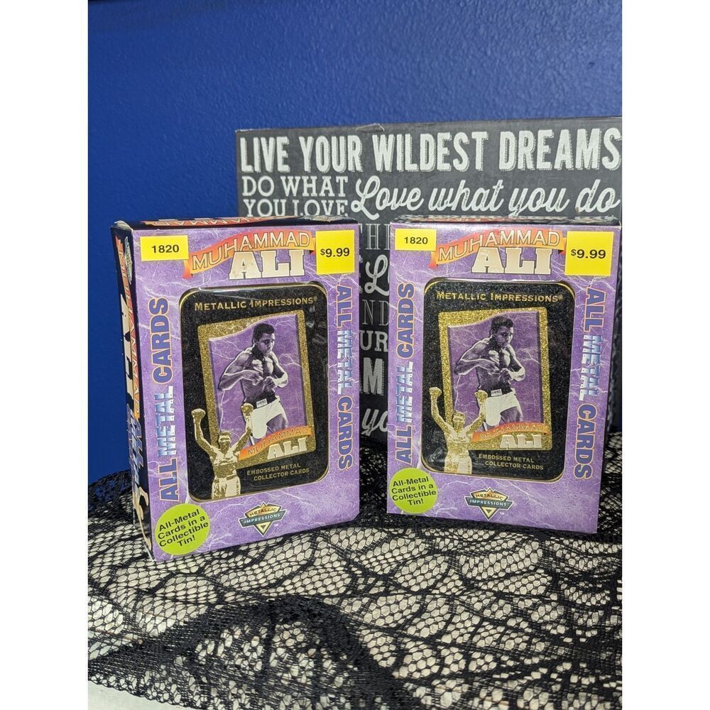 Muhammad Ali Metallic Impressions Embossed Metal Card Set w/ Tin | NIB | 1995